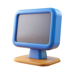 3d retro computer monitor isolated on transparent background