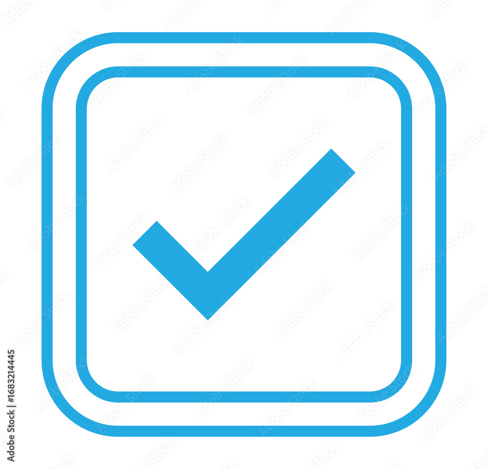 Light blue rounded checkbox icon PNG with transparent background, flat ...