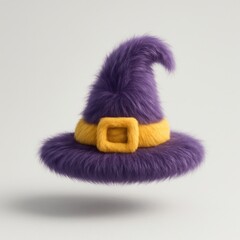 Wall Mural - fuzzy purple witch hat illustration.