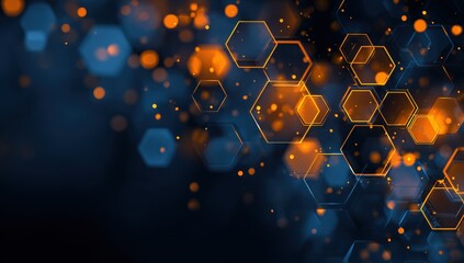 Abstract hexagonal pattern with bokeh