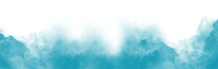 Wall Mural - vector realistic smoke cloud or light blue fog, abstract gas on transparent background