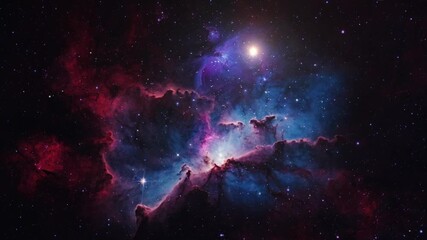Wall Mural - Infinite Cosmos with Colorful Nebula