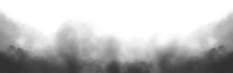 Wall Mural - vector realistic smoke cloud or gray fog, abstract gas on transparent background