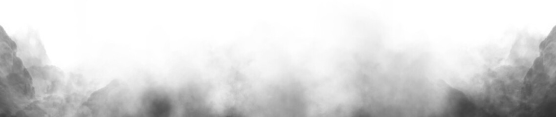 Wall Mural - vector realistic smoke cloud or gray fog, abstract gas on transparent background