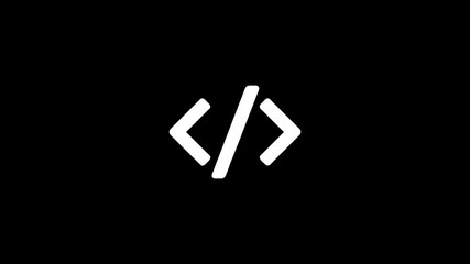 Code tag glitching and moving on black background