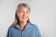 © New Africa - Portrait of beautiful senior woman on white background. Space for text