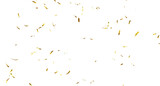 Falling isolated Gold Confetti. Glitter celebration PNG, Falling shiny gold confetti overlay on transparent background. 3d Rendering Transparent Confeti. Glossy golden festive tinsel. party, holiday, 