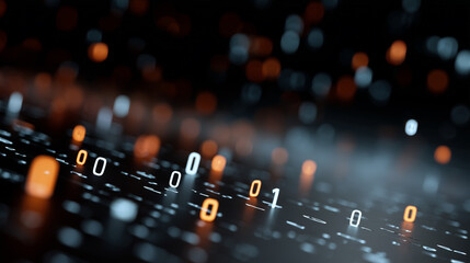 Technology inspired abstract pattern of data and binary flow