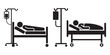 © MODINA - Hospital bed patient silhouette vector