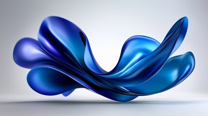 Wall Mural - blue wave with a white background. the blue wave is very large and has a lot of detail