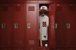 © Risat Designer - A baseball player s locker is open revealing a uniform cap bat and ball symbolizing dedication and the sport