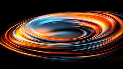 Wall Mural - Vibrant, multi-colored spiral with a blue center. The spiral is a mix of orange and blue hues, creating a dynamic and eye-catching design