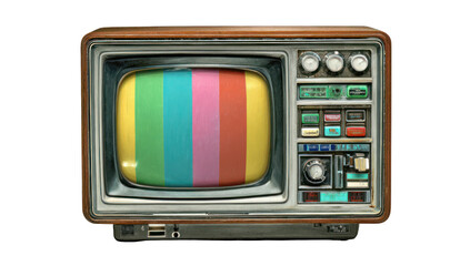 Vintage TV with colorful test pattern