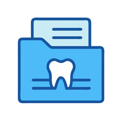 Wall Mural - Dental records folder flat vector icon illustration design