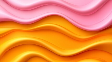 Wall Mural - pink and orange wave pattern. the pink is on the left and the orange is on the right