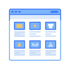 Website mockup featuring design elements in modern flat style