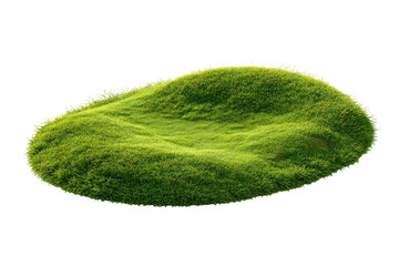 Oval patch of lush green grass