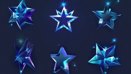 Wall Mural - a set of shiny stars on a dark background with no distractions