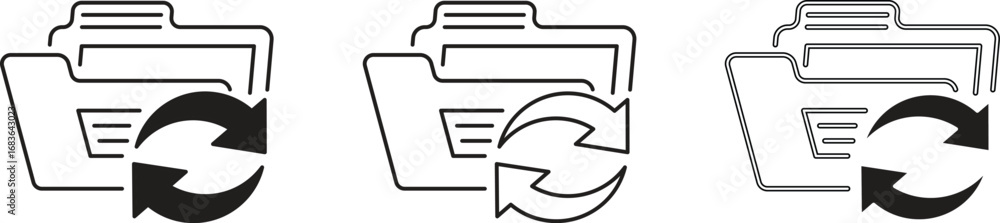 Folder Synchronization Icons Representing Data Backup and File ...