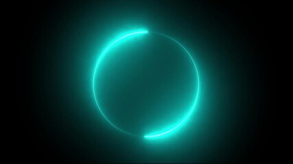 Abstract seamless loop neon circle Rotation Animation New Background. Blue and purple neon circles abstract futuristic hi-tech motion background seamless loop. Video 3d animation. Loading neon circles