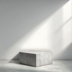 Wall Mural - Minimalist Light Grey Concrete Podium in Bright Interior Space