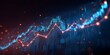 © Kdhtdg - Stylized stock market graph on a blue background with a glowing candlestick chart and an upward trend line for a financial or business concept design.
