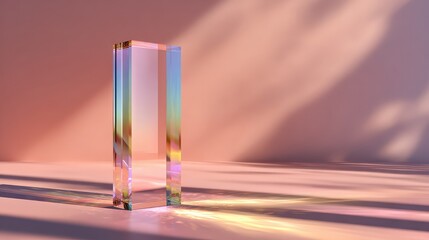 Wall Mural - Single Clear Glass Sheet on Abstract Colorful Background