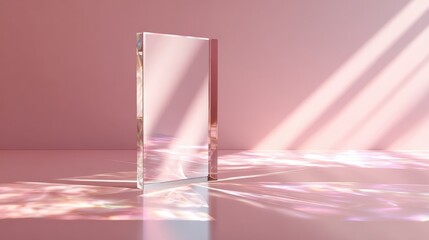 Canvas Print - Clear Glass Sheet Standing Against a Soft Abstract Background