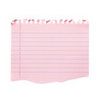 © With Manik - Torn pink lined paper note with realistic texture and jagged edges for messages