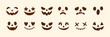 © oksanagrytsyuk - Collection of halloween jack o lantern face silhouettes with different carved expressions including spooky scary funny and cute styles isolated festive seasonal vector illustration design