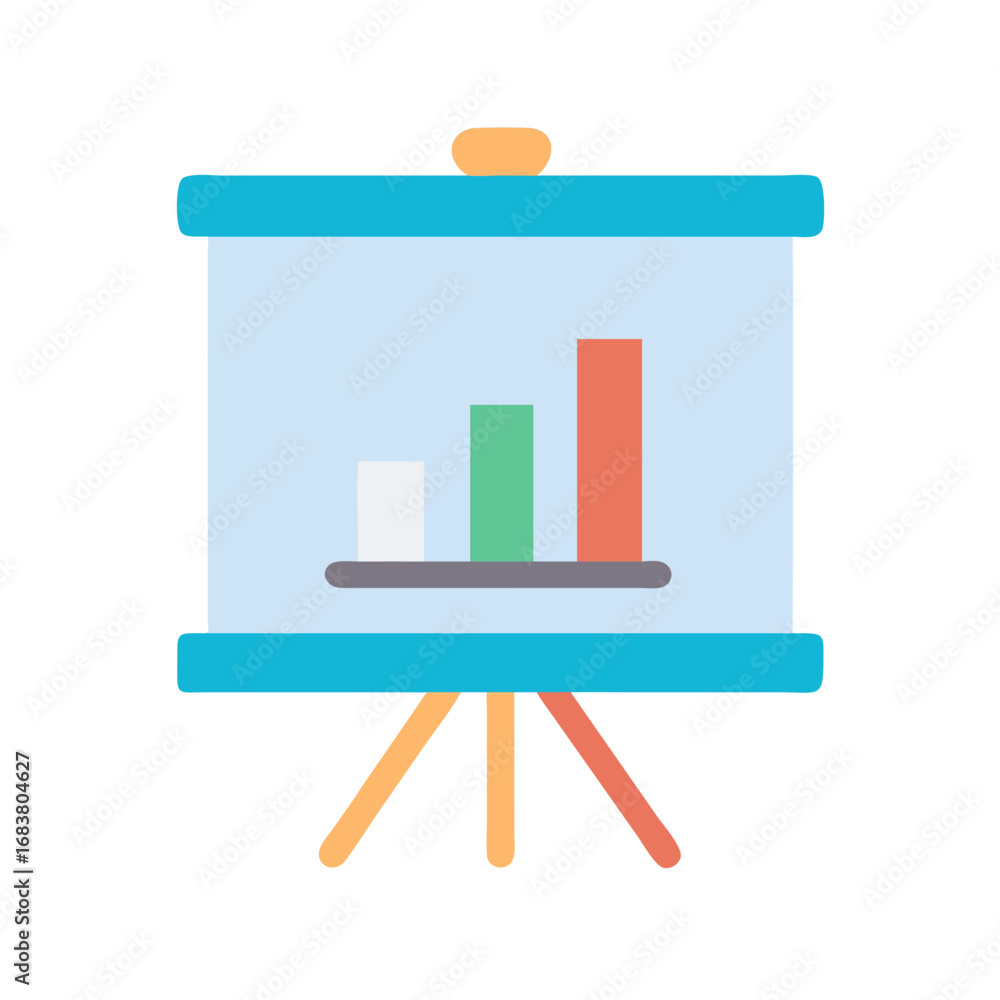 Presentation board with growth chart in flat style design Stock Vector ...