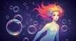© Anik - Colorful fantasy mermaid girl illustration