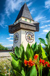 Castle hill (Schloßberg) with famous clock tower (Uhrturm) at Graz in Styria, Austria