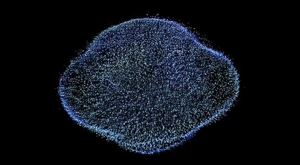 A vibrant dark blue smoke sphere pattern and texture on a clean black background
