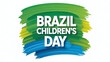 © GROW HIGH - Brazil Children's Day celebration with vibrant Brazilian flag colors and bold typography