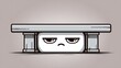 © Eni - Annoyed face hiding under bench illustration