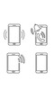 © Akter - Set of smartphone icons showing incoming call, notification, and silent mode
