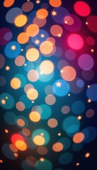 Wall Mural - Elegant abstract background with shimmering bokeh lights and twinkling stars, perfect for festive designs or luxury branding, celebration, galaxy