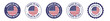 © Chris - Made in the USA icon. usa logo. American-made badge. Set of isolated vector illustrations.