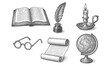 © ieps - Vintage writing tools and accessories in retro etching style