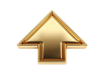 Wall Mural - A gold colored arrow pointing upwards