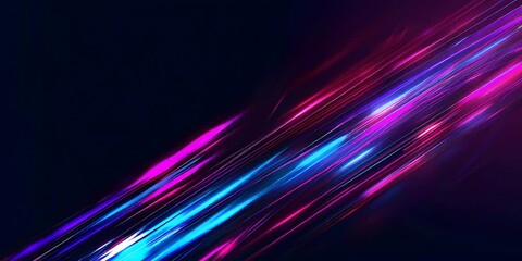 Wall Mural - Neon light movement on dark background. video. futuristic. simple animation