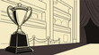 © Vladimir Petro - Award Ceremony Illustration With Trophy and Red Carpet.