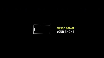 Rotate Your Phone. Please rotate Your Device from Vertical to Horizontal. Outline Icon Animation on Black Background motion graphic