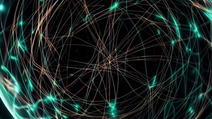 Wall Mural - Glowing Network Sphere Seamless Looping Video Background

