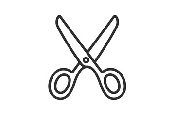 Scissors outline icon vector, cutting tool graphic design element, web and app interface symbol, advertising and craft supplies illustration, transparent background
