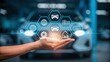 © NeutralStudio - Cybersecurity in autonomous vehicles secure network data protection smart car IoT safety innovation concept glows calmly