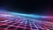 © Mi - Dark empty digital world, minimalist void virtual future reality with geometric shapes and floating structures, smooth gradient soft clean lines