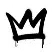 © kadiran - Graffiti style black crown symbol created with bold spray paint on a white background.