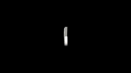 Abstract 93% Percentage text. 3D 93% Percentage loop animation. 93 Percentage 3D text rotation on black background for promotional video, motion graphic element